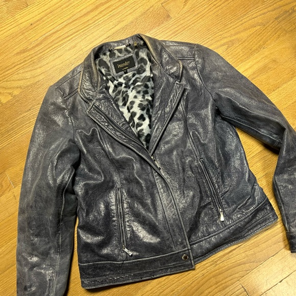 Laundry By Shelli Segal Jackets & Coats Ladies Gray Leather Jacket